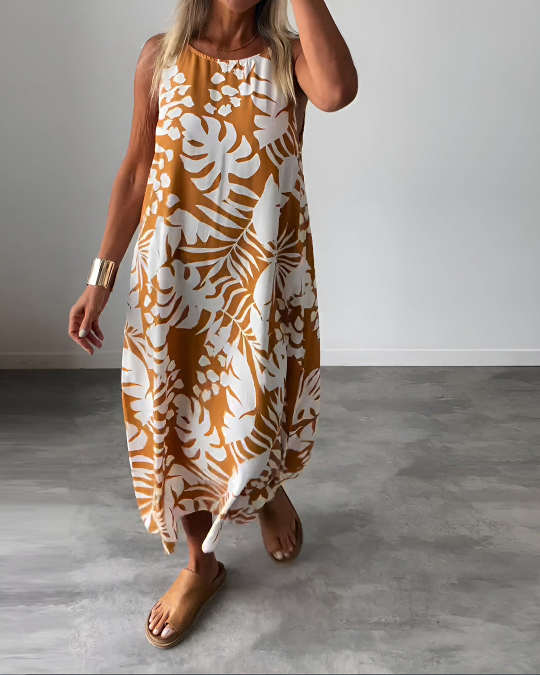 Women's Sleeveless Draped Elegant Dress Evening