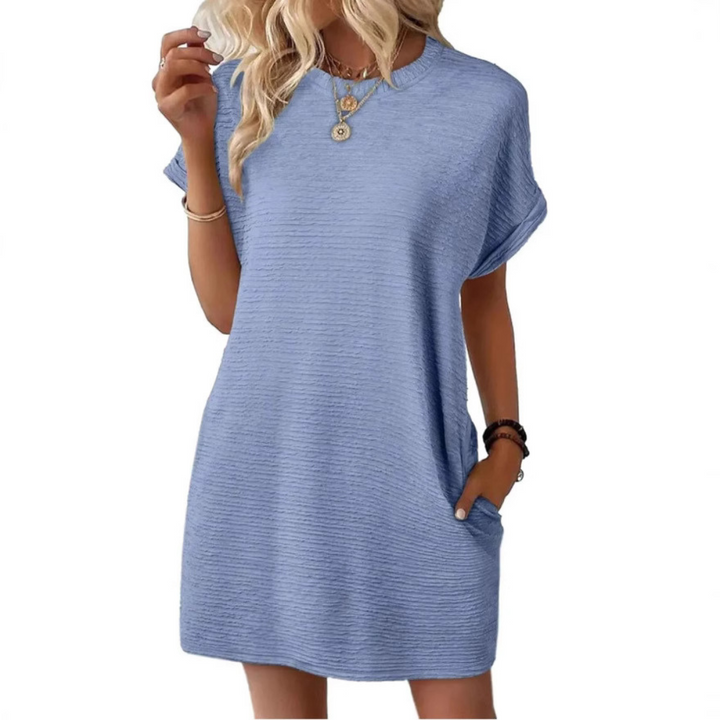 Women's  T-Shirt Dress Short Sleeve Round Neck Casual Mini Dress