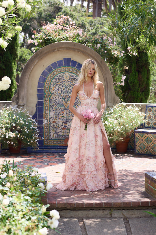 Women's Scarlette Dress in Peach Tapestry