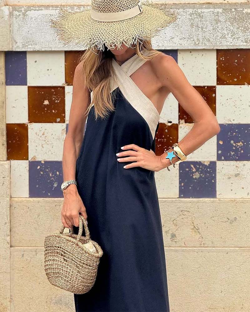 Women's Breathable Comfortable Crossed Maxi Dress