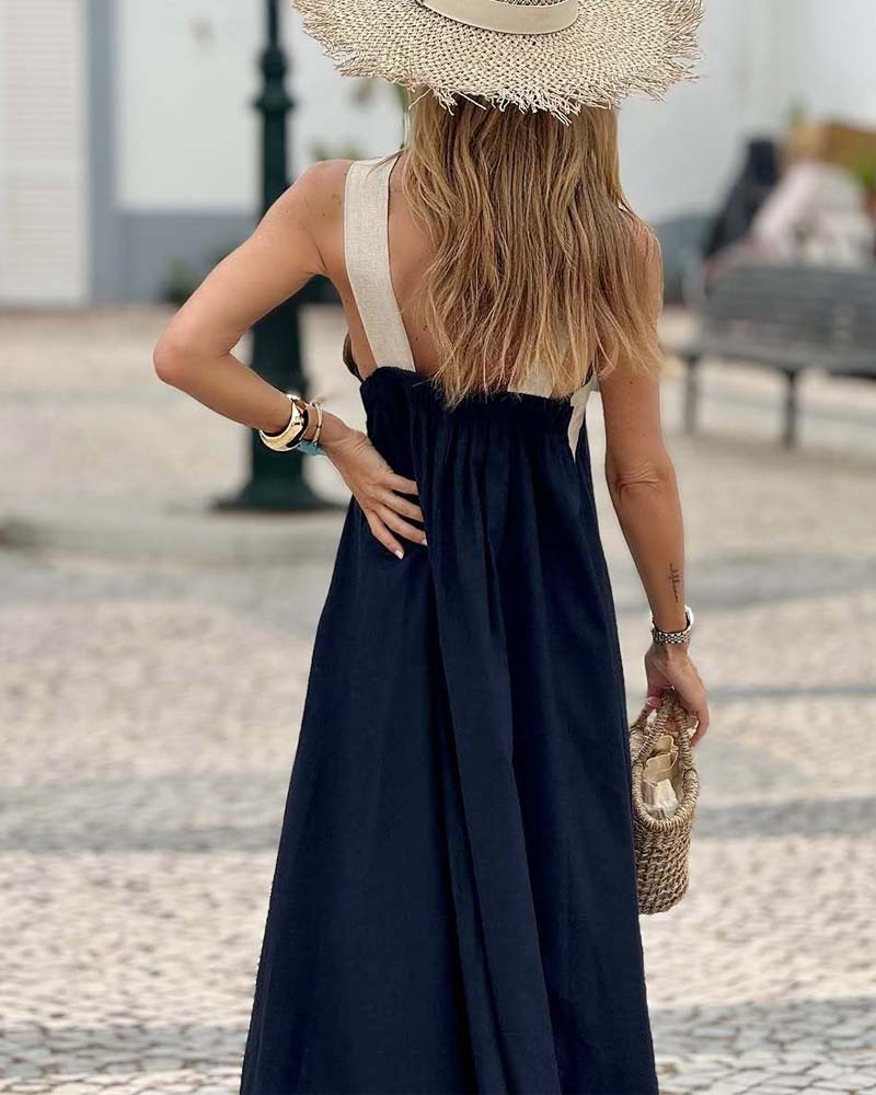 Women's Breathable Comfortable Crossed Maxi Dress