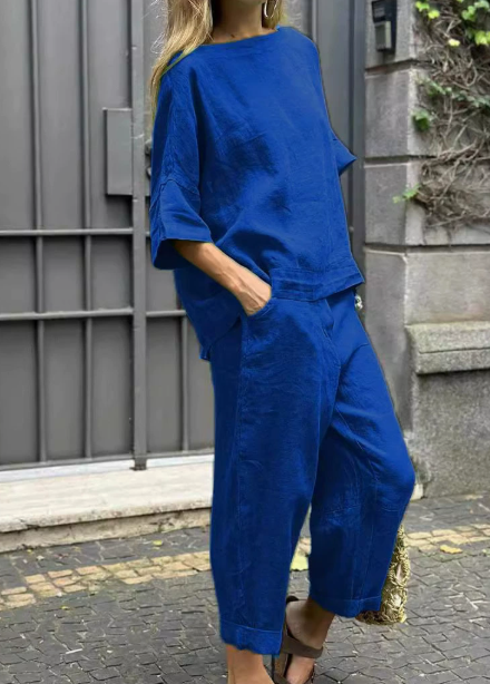 Women’s Casual Cotton-Linen Two-Piece Set