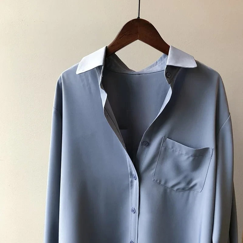 Women’s Timeless Elegance In Silk Blouse