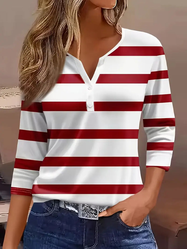 Women’s Dakota Jane Striped V-Neck Top