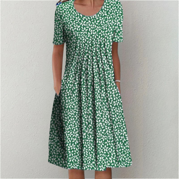 Women's Stylish and Casual Floral Dress with Pockets