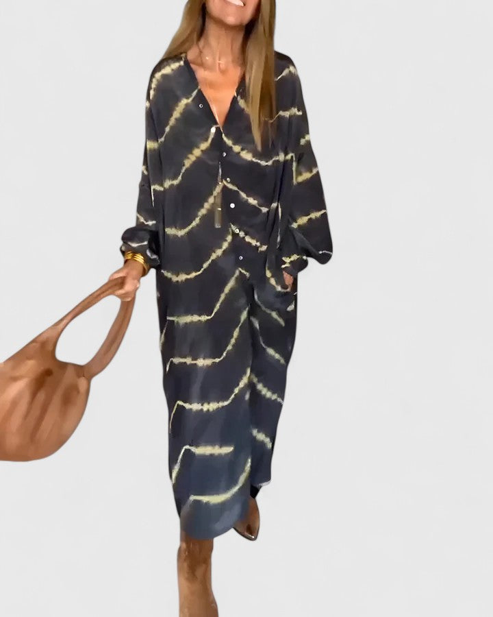 Women’s Elegant Boho Striped Maxi Dress
