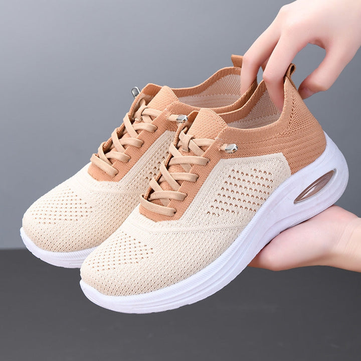 Women's Mesh Lace Up Sneakers Air Cushion Walking Shoes