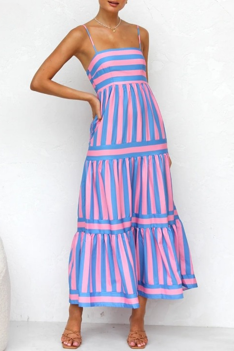 Women's Timeless Striped Midi Dress