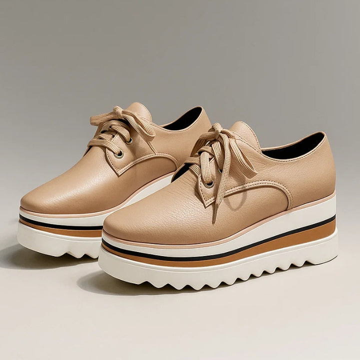Women's Platform Oxford Shoes Lace Up Wedge Sneakers