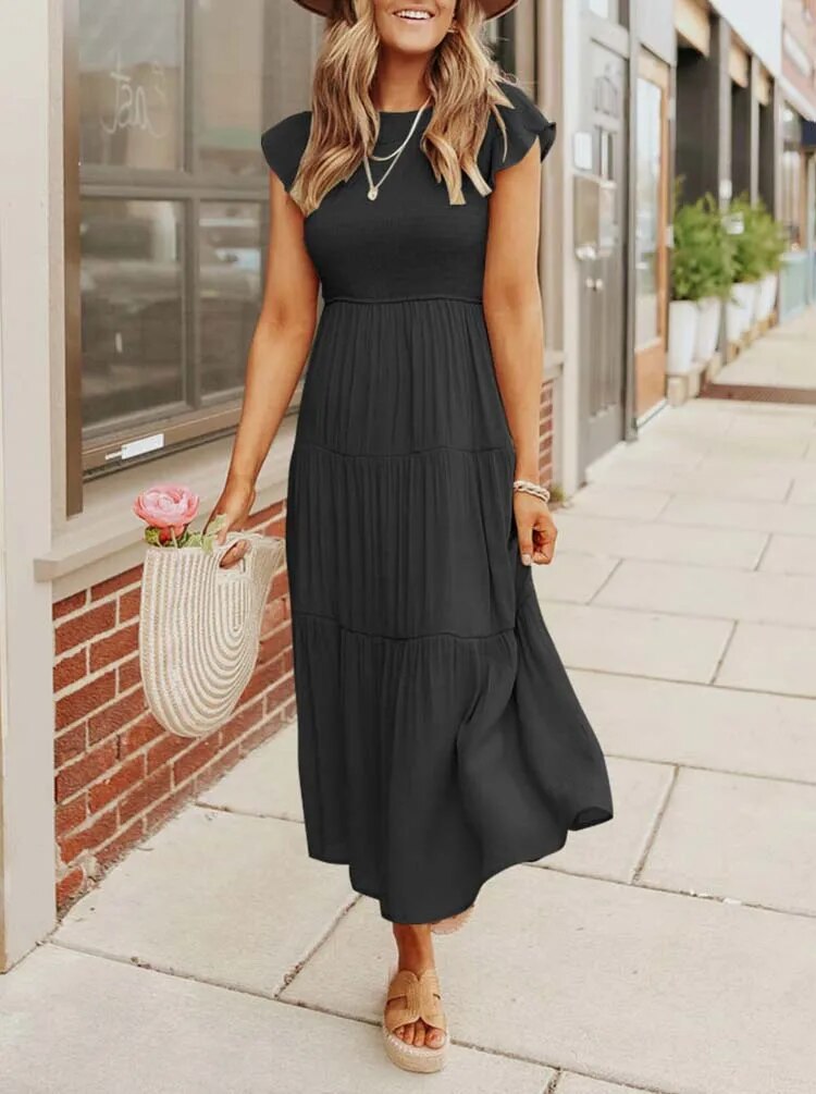 Women's Tummy Control Draped Elegant Dress