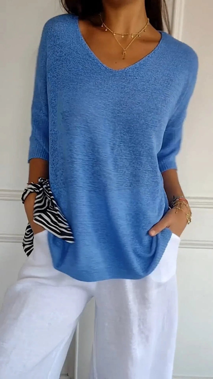 Women’s V-Neck Knit Top