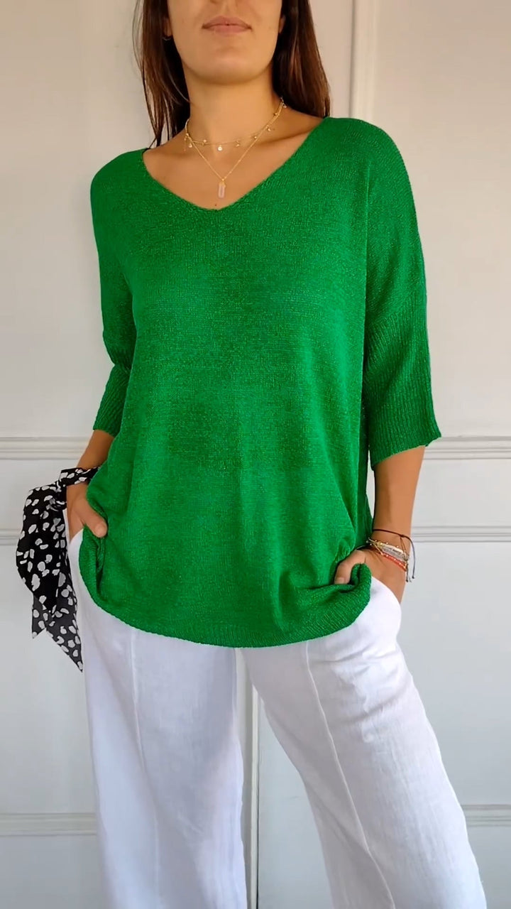Women’s V-Neck Knit Top