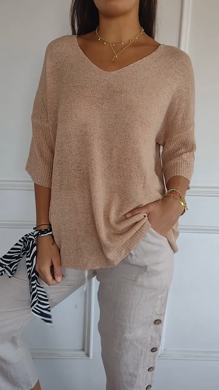 Women’s V-Neck Knit Top