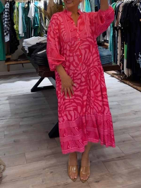 Women's V Neck Tummy Control Flowy Loose Fit Dress