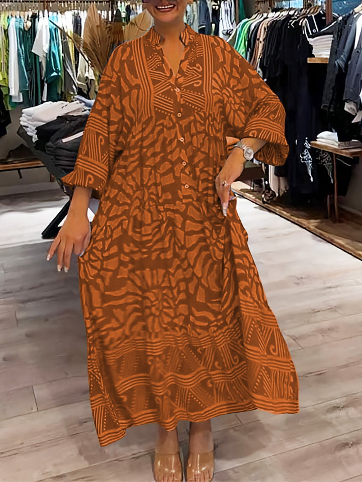 Women's V Neck Tummy Control Flowy Loose Fit Dress