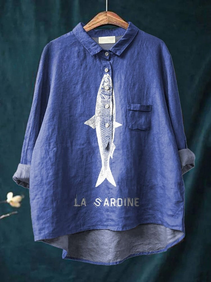 Women’s Stylish Fish Print Cotton Shirt