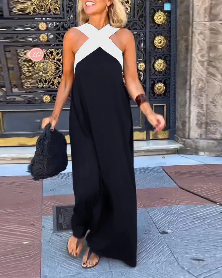 Women's Breathable Comfortable Crossed Maxi Dress