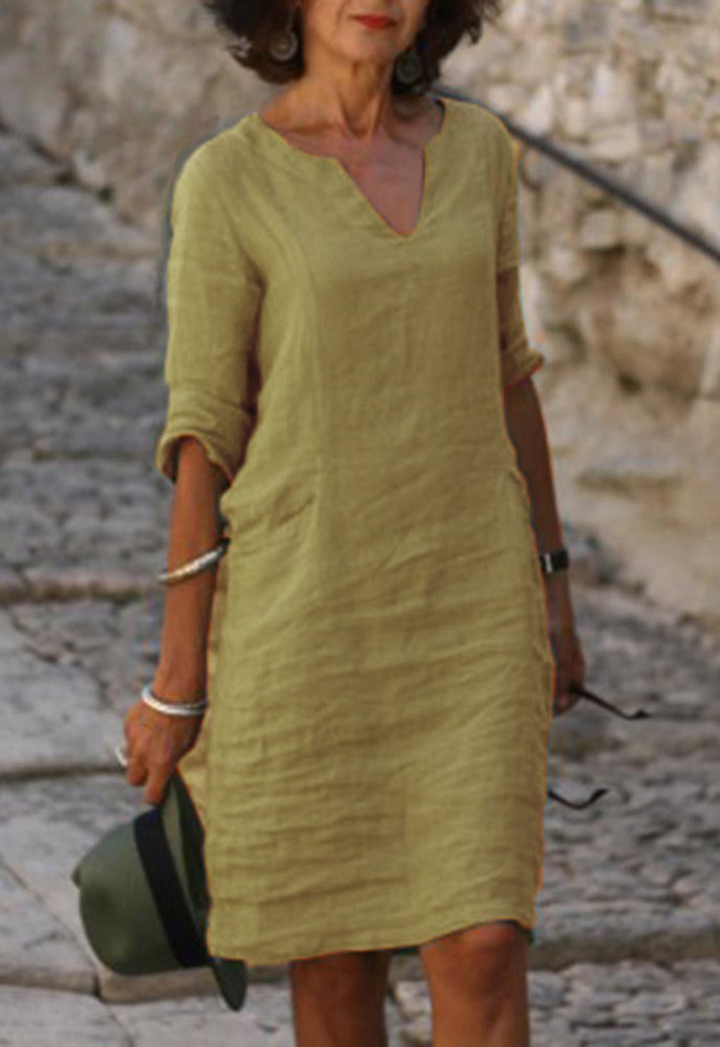 Women's Sleek V-Neck Dress