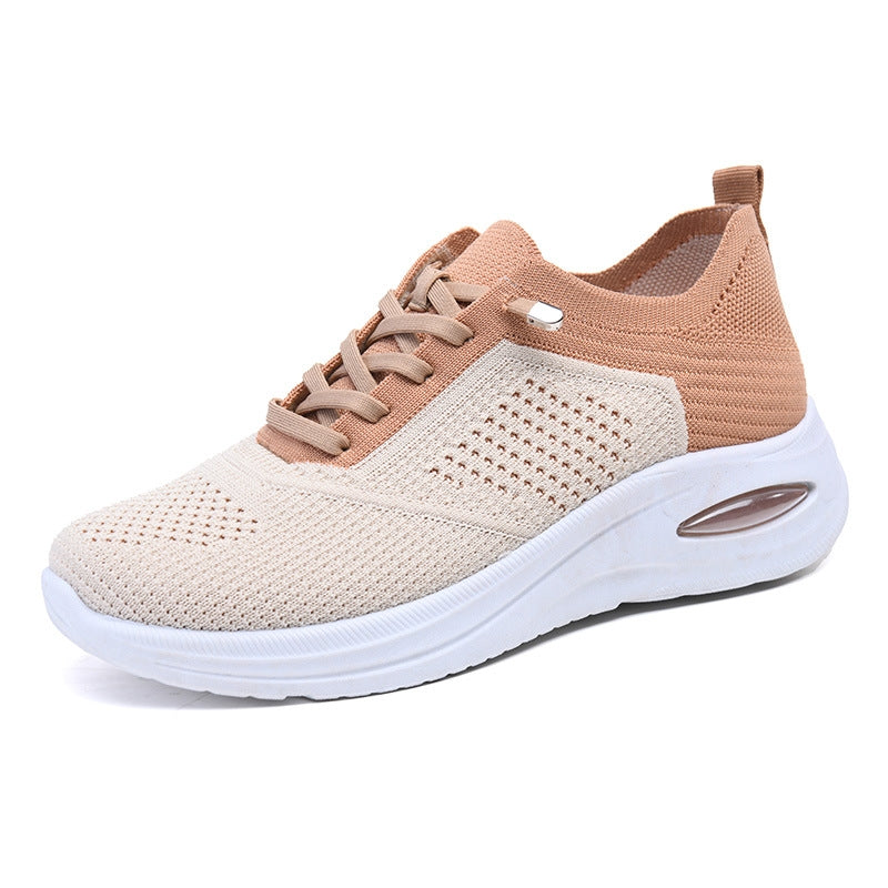 Women's Mesh Lace Up Sneakers Air Cushion Walking Shoes