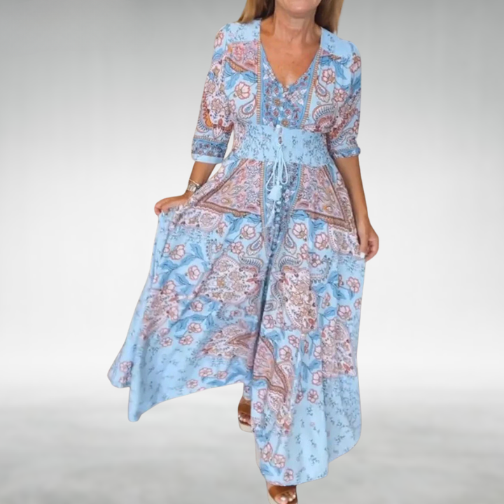 Women's Boho Flowy Draped Maxi Dress Cocktail
