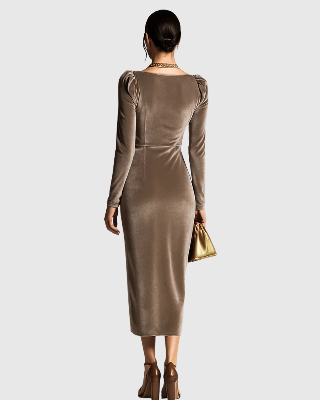 Women’s Long Sleeve Evening Dress | Midi