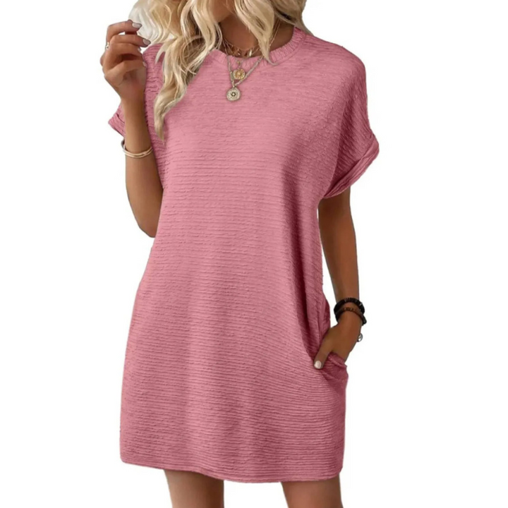 Women's  T-Shirt Dress Short Sleeve Round Neck Casual Mini Dress