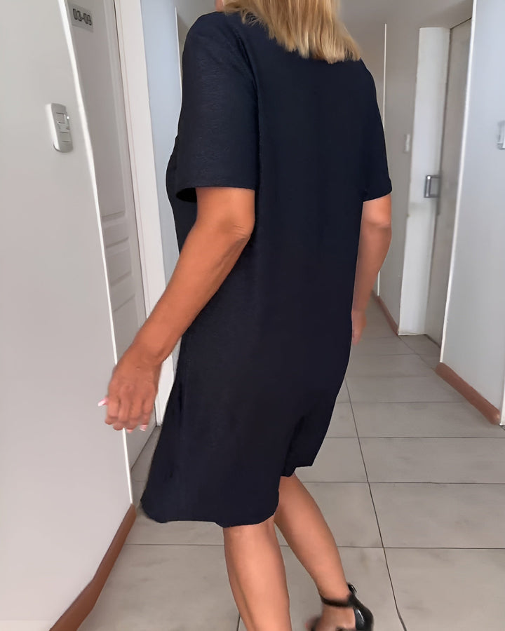 Women's V Neck Tummy Control Ruched Dress Evening