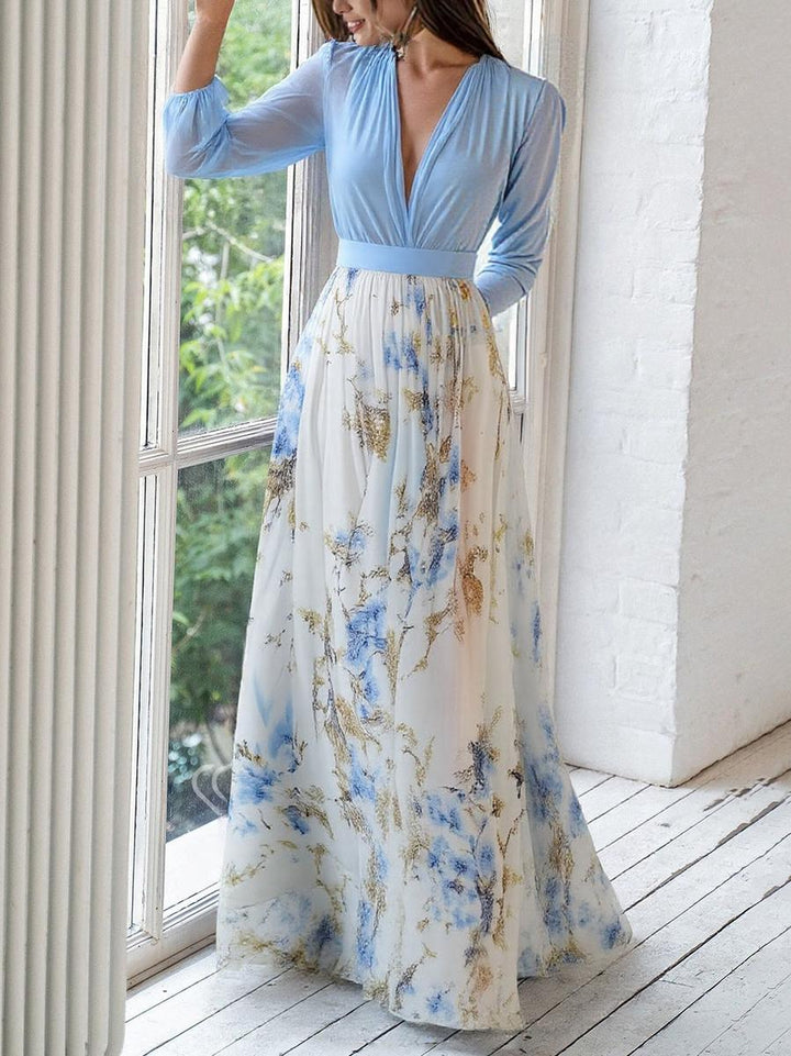 Women's Maxi Dress with Dazzling Floral Print
