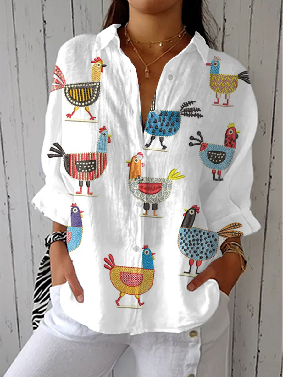 Women's Playful Hen Blouse