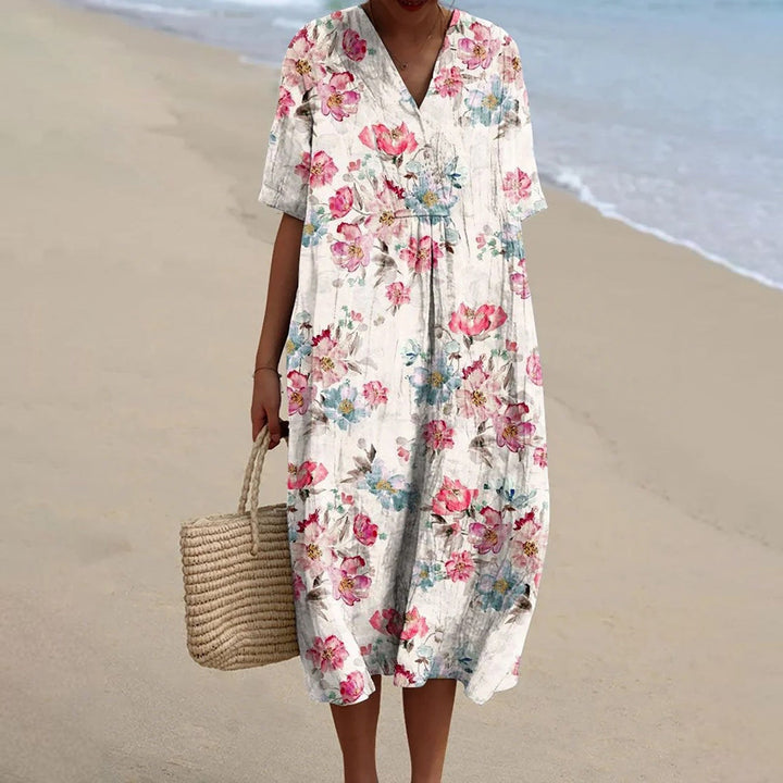 Women's Vintage-Inspired Floral Dress