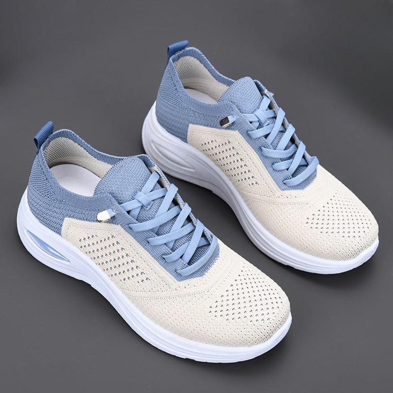 Women's Mesh Lace Up Sneakers Air Cushion Walking Shoes