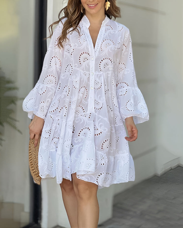 Women's Tummy Control Flowy Draped Dress Casual Summer