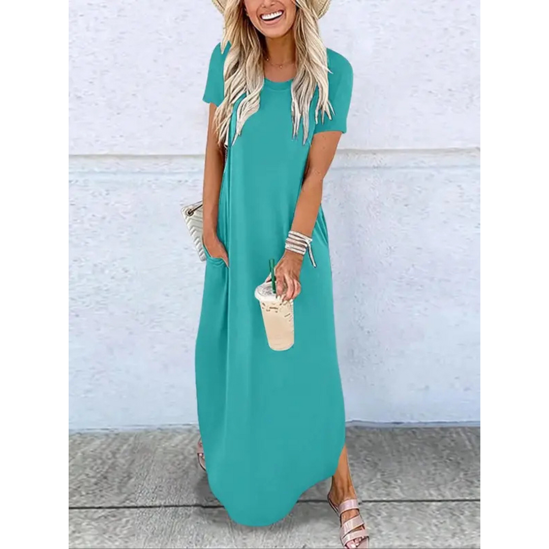 Women's Casual Summer Round Neck Maxi Dress