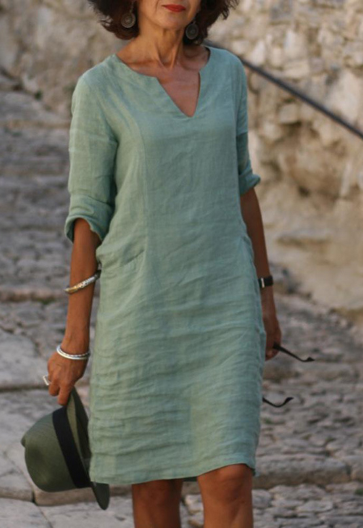 Women's Sleek V-Neck Dress