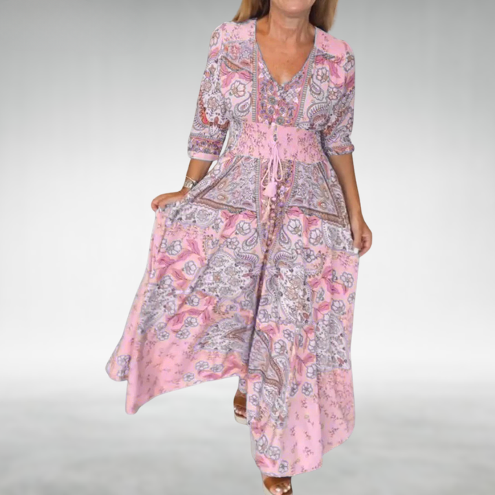 Women's Boho Flowy Draped Maxi Dress Cocktail