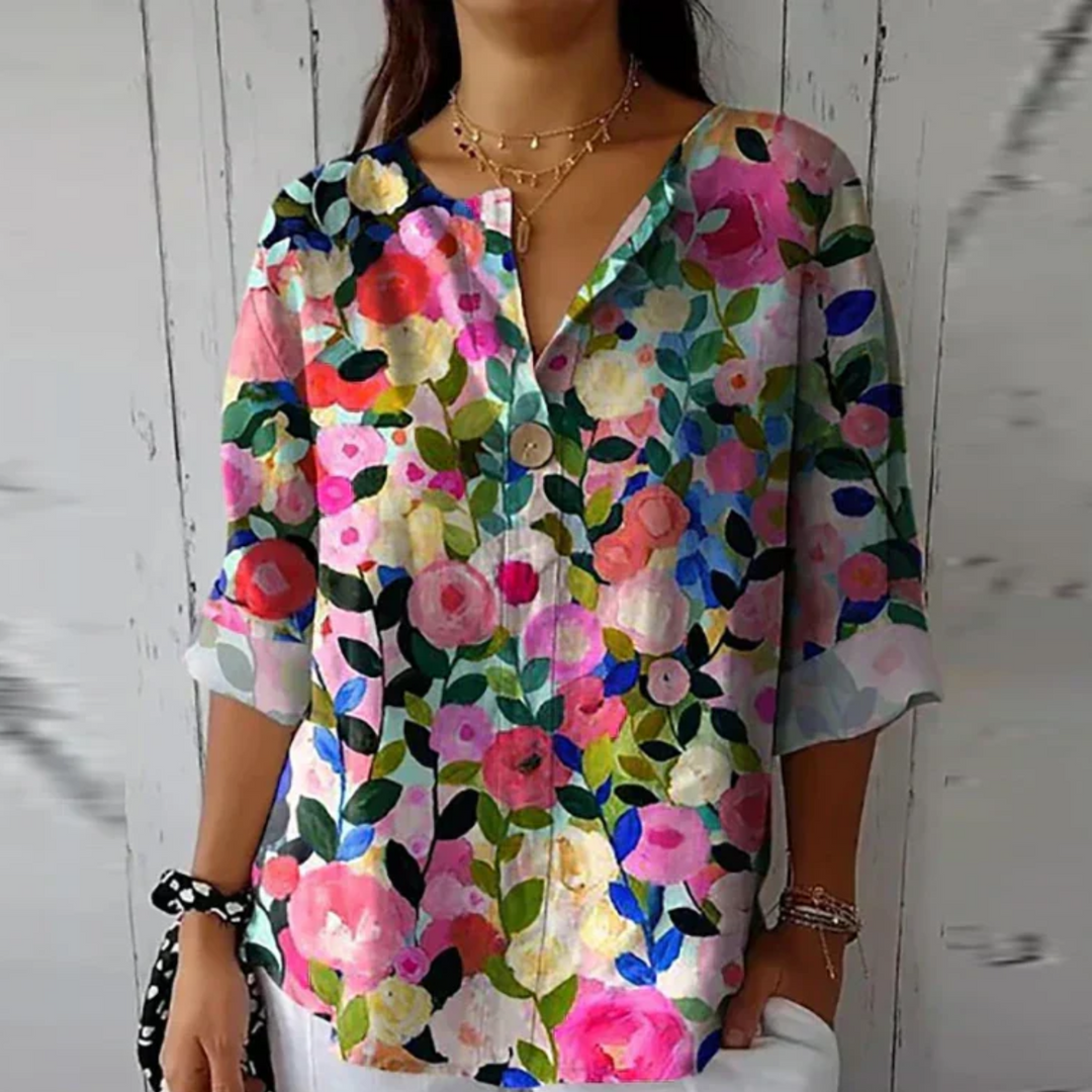 Women's Chic Floral Print Blouse