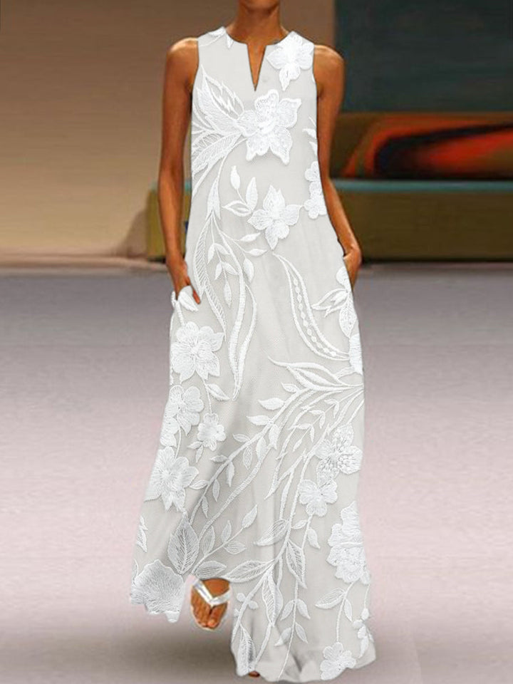 Women’s Elegant Sleeveless Luxe Printed Dress