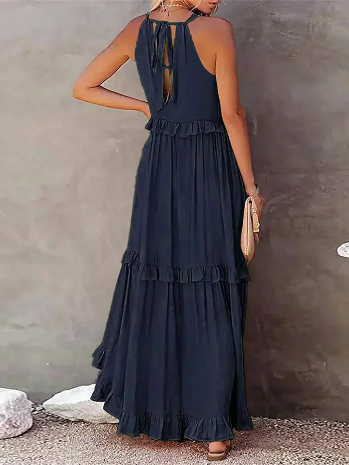 Women's Elegant Sleeveless Dress with Ruffles