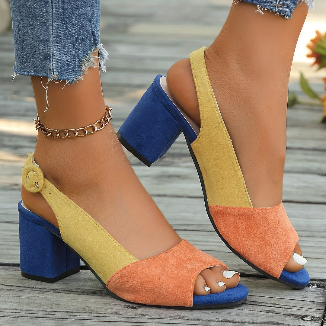 Women's Colorblock Slingback Heels