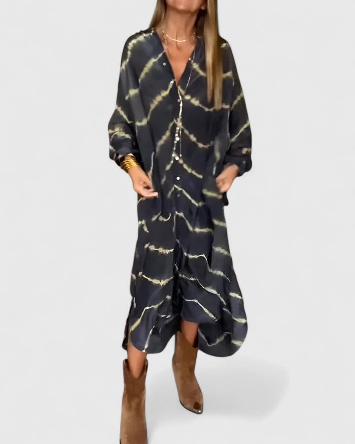 Women’s Elegant Boho Striped Maxi Dress