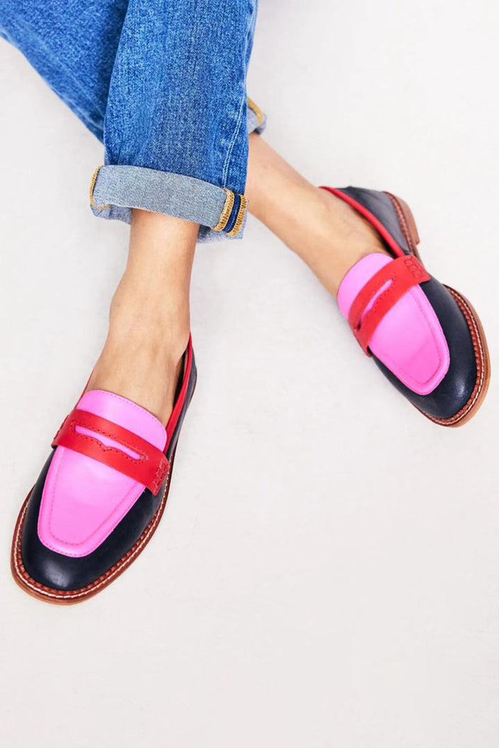Women's Black loafers with colourful details
