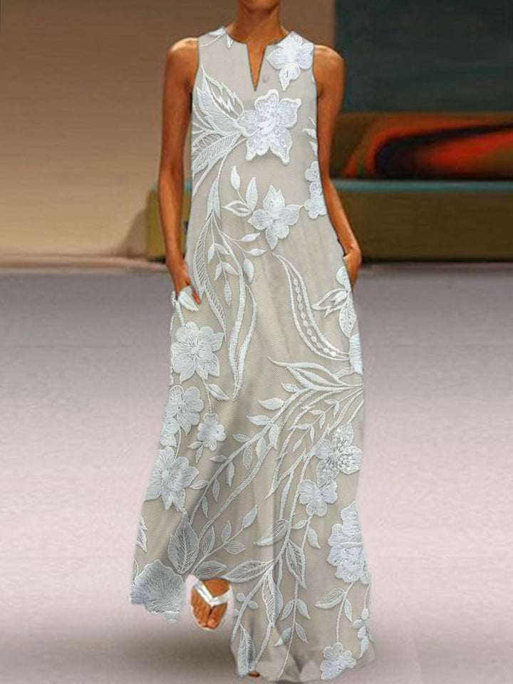 Women’s Elegant Sleeveless Luxe Printed Dress