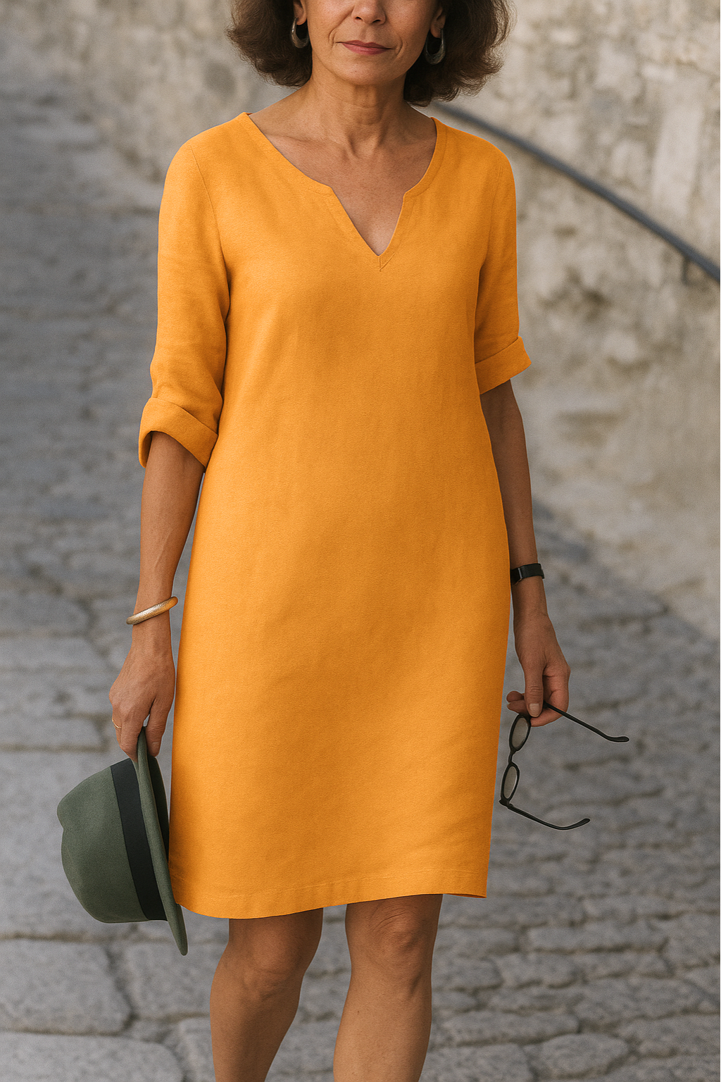 Women's Sleek V-Neck Dress