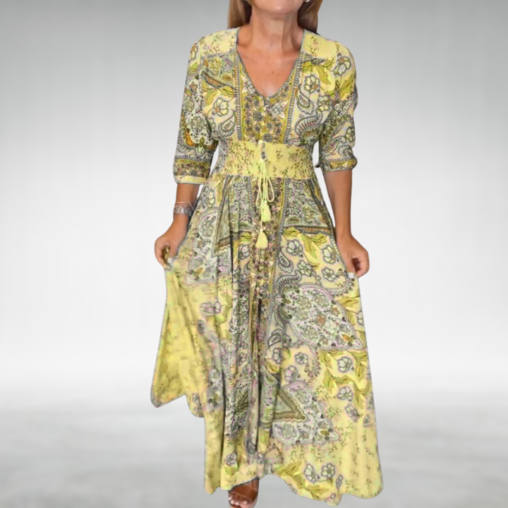 Women's Boho Flowy Draped Maxi Dress Cocktail