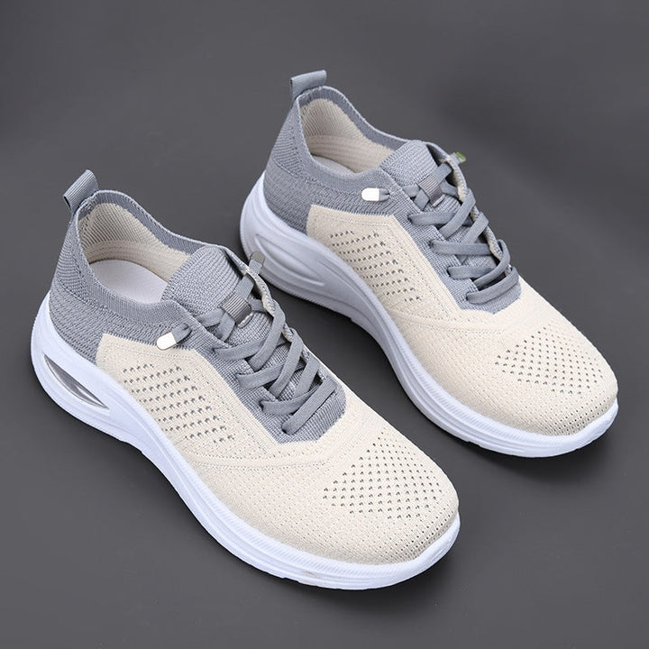 Women's Mesh Lace Up Sneakers Air Cushion Walking Shoes
