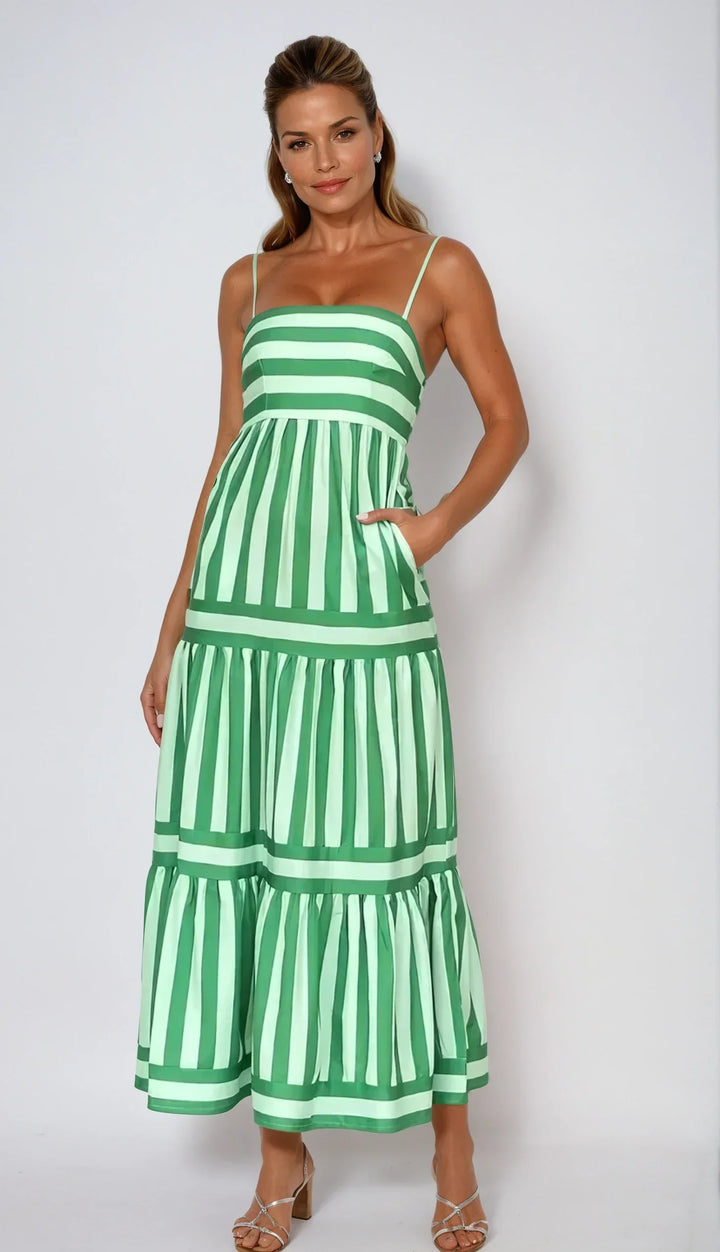 Women's Timeless Striped Midi Dress