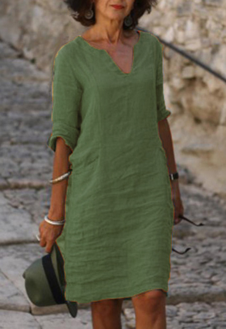 Women's Sleek V-Neck Dress