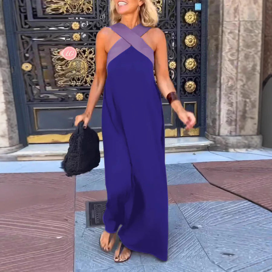 Women's Breathable Comfortable Crossed Maxi Dress