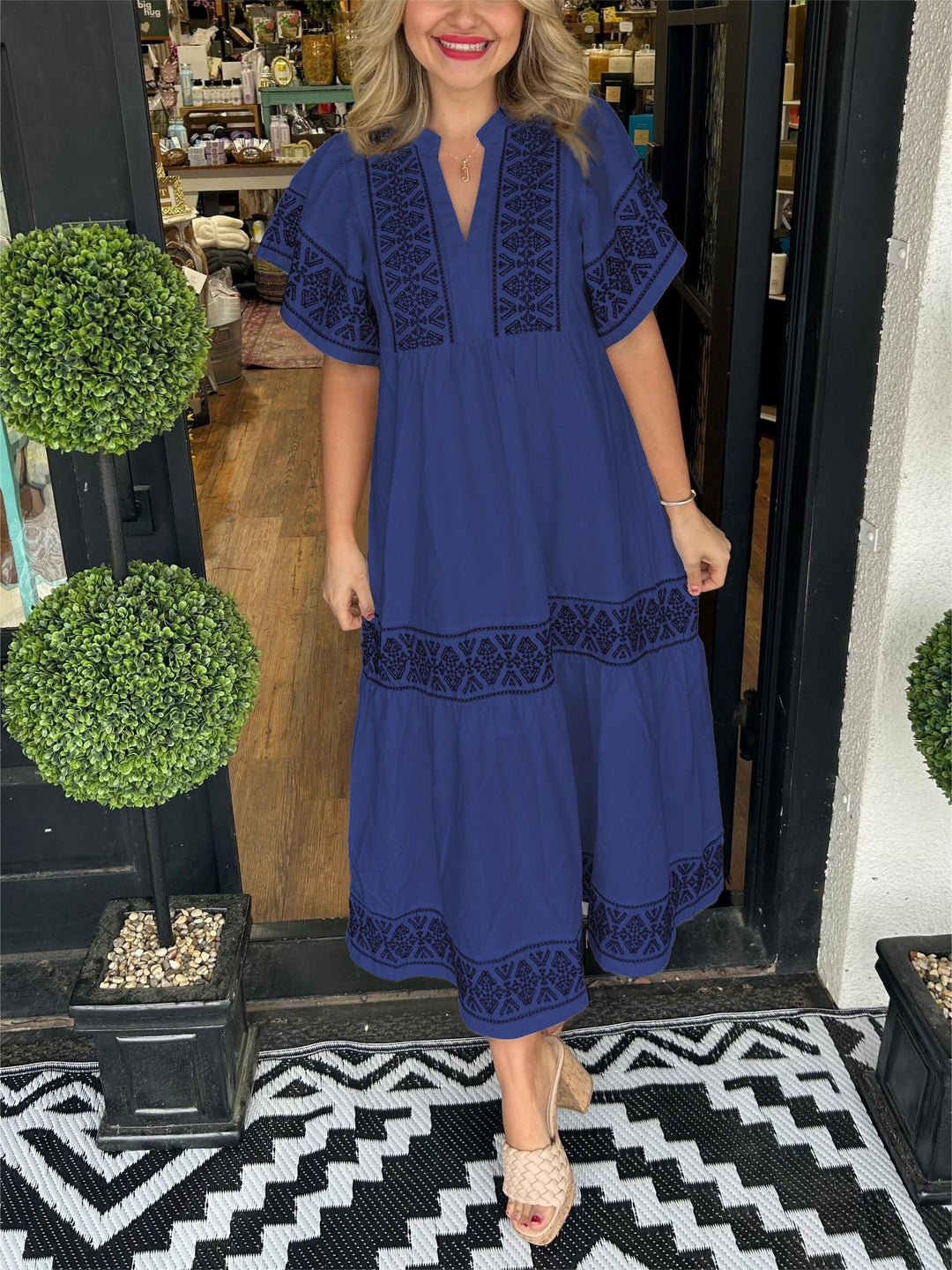 Women's Tummy Control Boho Flowy Loose Fit Dress