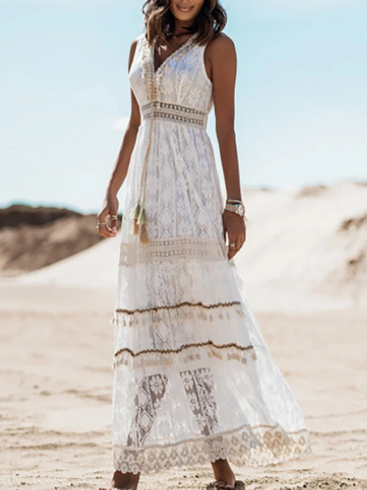 Women's Boho Flowy Printed Draped Dress